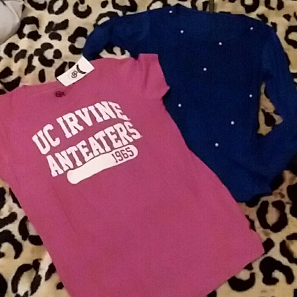 Set de 2 piezas de blusas rosa y azul